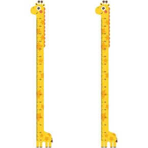 2 Pack Giraffe Growth Chart Height Ruler Wall Decal, Giraffe Height Chart for Boy Girls, Measuring Board for Kids Height, Kids Room Decor, 0-170cm Measurement Range, Yellow