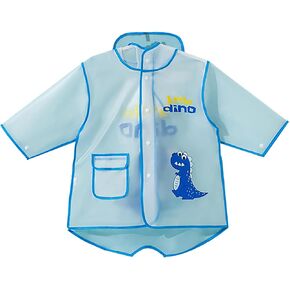 KAGAYD Kids Lightweight Raincoat Toddler 3D Cartoo𝓷 Rainwear Baby Boy Hooded Poncho Outwear Rain Jacket