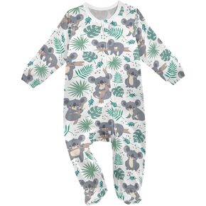 Pfrewn Baby One-Piece Footies Newborn Rompers Cotton Footed Sleep Play for Boys Girls 3M