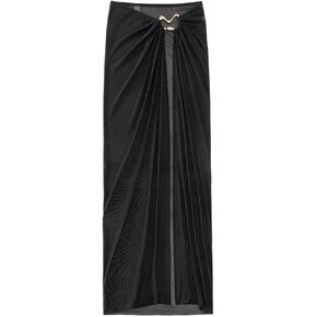 Women Swimsuit Cover Up Ruched Solid Color Summer Skirt,Summer Beach