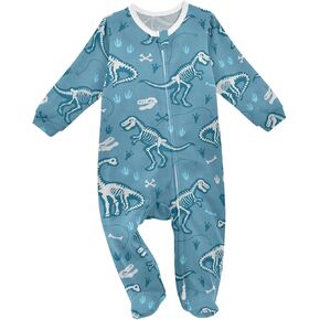 Pfrewn Baby One-Piece Footies Newborn Rompers Cotton Footed Sleep Play for Boys Girls 3M