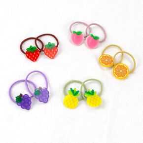 10pcs Multicolor Daisy Elastic Hair Scrunchies - Jelly Fruit Design, Stretchy Hair Ropes & Pigtails Hair Bands for Girls & Teens