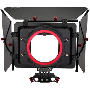 Camshade Professional Wide Angle Matte Box مع محول قضيب 15 مم لعدسات كاميرا Camcorder DV Video DV تصل إلى 105 ملم (MBCMS)