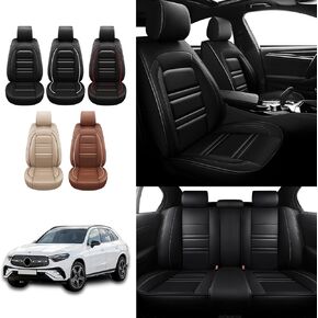 Leather Car Seat Covers Fit for Mercedes-Benz GLS 450 2017-2024, 5 Seats Non-Slip Waterproof Car Seat Cover, Luxury and Comfort Full Set Accessories (Beige)