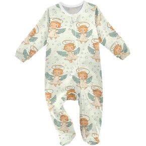 vvfelixl Cute Little Angel Baby Sleepers for Girl Boys Newborn Baby Play One-Piece Footies for 0-3 Months