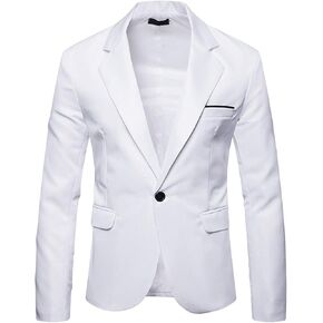 Men's Slim Fit Daily Blazer Lightweight One Button Lapel Slim Fit Business Jacket Solid Wedding Party Sport Coat