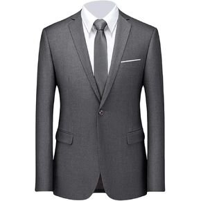 Men's Stylish Slim Fit Daily Blazer Solid Casual Formal Wedding Party Sport Coat One Button Lapel Business Jacket