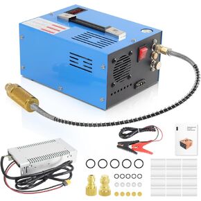 NIHAO 4500Psi PCP Air Compressor, 30Mpa Water Oil-Free, 12V DC/110V AC, Portable Compressor for Paintball, PCP Air Rifles, and 0.5L Mini Scuba Tanks