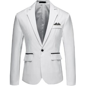 Men's One Button Lightweight Blazer Casual Slim Fit Business Daily Jacket Classic Solid Skinny Party Sports Coat