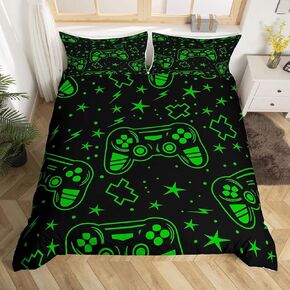 jejeloiu Kids Gamer Duvet Cover Toddler Size, Galaxy Gaming Comforter Cover Modern Game Console Bedding Set Boys Girls Gamepad Teens Bedspread Cover Bedroom Decor Zipper (No Comforter)