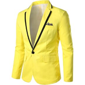 Men's One Button Casual Blazer Lightweight Slim Fit Business Daily Jacket Notched Lapel Party Dinner Sports Coat