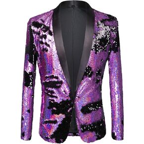 Men's Shiny Sequins Suit Jacket Blazer One Button Stylish Banquet Wedding Tuxedo Luxury Nightclub Prom Dress Coat