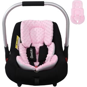 GIGART Infant Car Seat Insert, 3D Air Mesh Carseat Head Support for Newborn, Breathable Minky Baby Car Seat Cushion for Carseats, Stroller, Swing, Bouncer