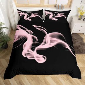 jejeloiu Black and Red Duvet Cover Geometry Modern Abstarct Stripe Bedding Set Toddler Size for Kids Boys Girls Abstarct Art Room Decor Comforter Cover,No Comforter