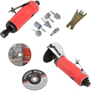 ATE Pro.USA 1/4" Air Die Grinder, 3" Air Cut Off Tool, Cut-Off Wheel 3" X 1/16" X 3/8", 3" X 1/32" X 3/8", Pneumatic, Air-Powered Die Grinder, Grinding, Cutting, Polishing, Welding Repair, Deburring
