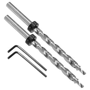 3/8" Drill Bit with Depth Stop Collar, Overall Length 6.5 inches Replacement Twist Step Drills for Manual Pocket Hole Guide Jig Master System(2 Pieces)