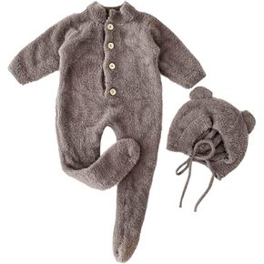 EnJoCho Kids Clothing for Autumn Baby Newborn Infant Girl Boy Animals Footed Solid Spring Winter Long Sleeve (White, 0-6 Months)