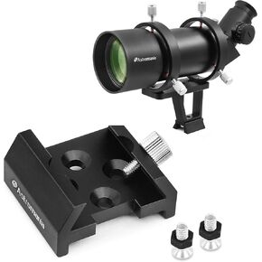 Astromania 10x60 Finder Scope - Bundle with - Dovetail Mounting Base with 4 Holes
