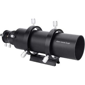 Telescope High Power Binoculars 60mm Guidescope 240mm Focal Length Aluminium Alloy Finderscope w/Double Helical Focuser Bracket for Astronomical Telescope for Indoor/Outdoor