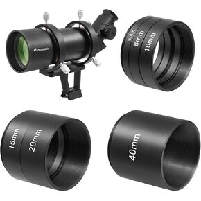 Astromania 10x60 Finder Scope - Bundle with - T2-Extension Tube Kit 5 8 10 15m 20 40mm