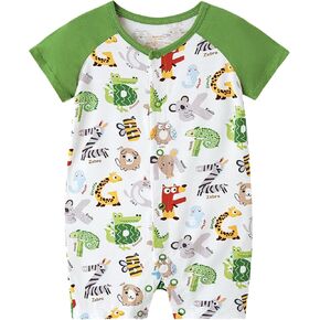 Soft Baby Boys Romper Infants Toddler Footed Rompers Soft Comfy Pajamas Snap Sleepwear