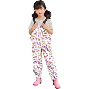 ToddlBy Kids Rain Pants Suspender Waterproof Girl Boy Mud Dirty Proof Rain Bib Pant Trousers Toddler Rain