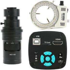 Microscope Zoom 100x 180X 300X 200X 500X C-Mount Lens 1080P 4K HD 48MP USB Industrial Digital Videa Microscope Camera(with 200x Lens)