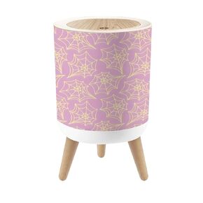 Small Trash Can with Lid seamless pattern baby Haloween kids repeat drawing print Spooky 1.8 Gallon Dog Proof Trash Can Round Garbage Can Waste Bin Wastebasket for Bathroom Bedroom Living Room