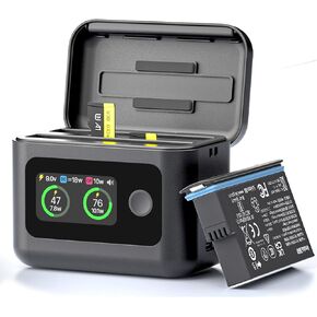 Camera Charging Case for Insta360X5, 2-Channel Camera Battery Charger, Simultaneous Charging of 2 Batteries with Misro SD Card Slots,Portable Battery Holder
