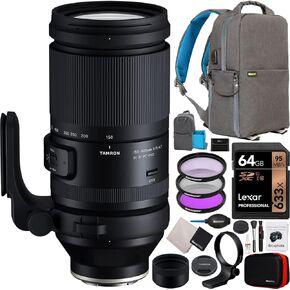 Tamron 150-500mm F/5-6.7 Di III VC VXD Zoom Lens for Sony E-Mount Full-Frame Mirrorless Cameras (Model A057) Bundle with Deco Gear Photography Backpack + UV Polarizer FLD Filter Kit and Accessories