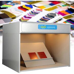 Color Assessment Cabinet, Lab Color Matching Light Box, Light Booth for Matching, 6 Light Sources: D65 Tl84 Uv F Cwf U30, for Textile Printing and Dyeing Materials