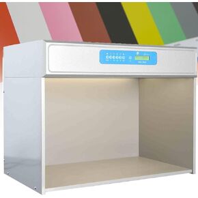 Six Light Sources Color Assessment Cabinet, Led Light Box Color Matching Cabinet, D65, Tl84, F, Uv,Cwf,U30 Six Light Sources, for Textiles, Plastics, Printing, Food Industry