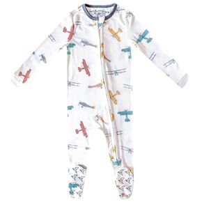 Diesel Copper Pearl zip-up-fotie baby pajamas: pajamas الفتيان والبنات الفائقة ، ونسيج متماسكين في المطبوعات الأنيقة ، خالية من العلامات مع سحاب ثنائي ، وولود جديد إلى 24 شهرًا