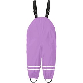 Kids Toddler Waterproof Suspender Rain Pant Boys Girls Windproof Rain Trousers Dirty Proof (Purple, 3-4 Years) q315
