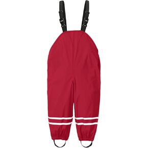ToddlBy Kids Waterproof Suspender Rain Pant for Toddler Boys Girls Windproof Rain Trousers Dirty Proof (Red, 5-6 Years) q262