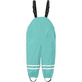 ToddlBy Kids Toddler Waterproof Suspender Rain Pant Boys Girls Windproof Rain Trousers Dirty Proof (Blue, 6-8 Years) q308