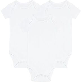 Guisby Short Sleeve Baby Bodysuit Pajamas for Infant Boys Girls 3 عبوات