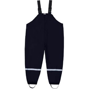 ToddlBy Kids Toddler Waterproof Suspender Rain Pant Overalls Boys Girls Dirty Proof Rain Trousers (Black, 6-7 Years) a63