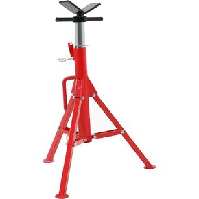 HECASA V-Head Pipe Jack Stand 28"-52" Adjustable Height Folding Portable Tripod Pipe Stands 2500lb Load Capacity Heavy Duty Steel for Welding Versatile Applications