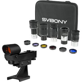 SVBONY Finder Scope for Telescope Red Dot Reflex Viewfinder Finder Scope Bundle with SV233 12 Piece Telescope Accessory Kit Planetary Eyepiece, Barlow Lens, Filters for Astronomical Visual