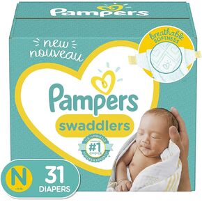Pampers Swaddlers Newborn Diapers, Size 1, 96 Count