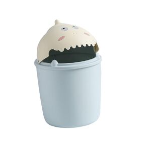 Mobestech 1Pc Cartoon Dinosaur Desktop Trash Can Clamshell Design Waste Container Cute Convenient Garbage Bin for Office Bathroom and Home Decor Space Saving Storage