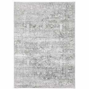 HomeRoots 510655 2 x 3 ft. Sage Green Gray Ivory & Silver Oriental Printed Stain Resistant Non Skid Rectangle Area Rug