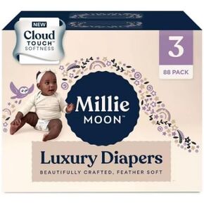 Millie Moon Luxury Diapers - (Select Size and Count), White