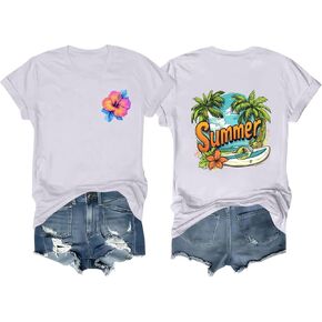 Shirts for Women Summer Tops 2025 Hawaiian Club Outfits Beach Vacation Clothes Womens Going Out Gym Tops for