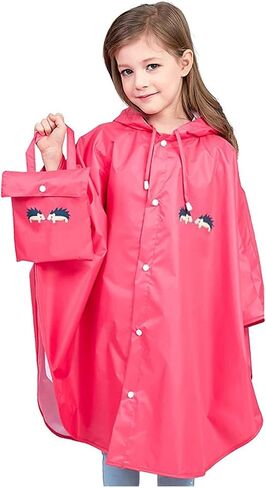 Children's Raincoat Boy Girl Cartoo𝓷 Pattern Transparent Poncho with Hat Fashion Transparent Rain Suit in Saudi Arabia