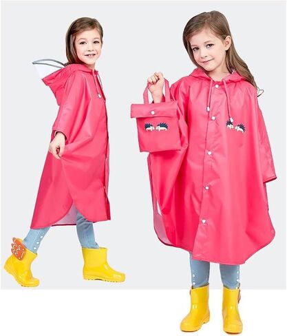 Children's Raincoat Boy Girl Cartoo𝓷 Pattern Transparent Poncho with Hat Fashion Transparent Rain Suit in Saudi Arabia