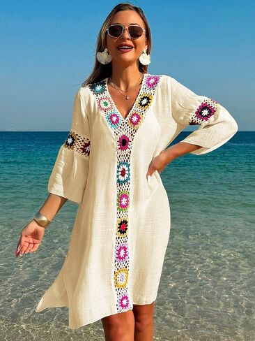 تغطية ملابس السباحة للنساء v-neck 3/4 جانب الألوان الجانبية الشق الذروة in Saudi Arabia