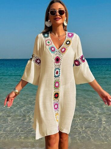تغطية ملابس السباحة للنساء v-neck 3/4 جانب الألوان الجانبية الشق الذروة in Saudi Arabia