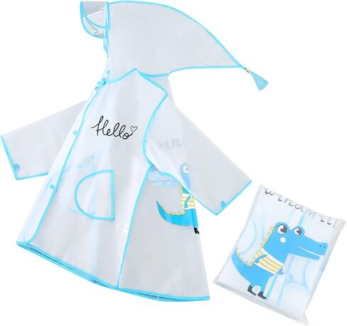 Newborn Baby Boys Long Sleeve Cartoo𝓷 Color Windbreak Outerwear Coat Button Hoodie Rain Jacket Raincoat in Saudi Arabia
